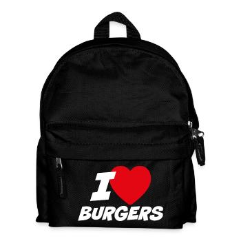 Ich liebe Burger - Kinder Rucksack - Schwarz - Vorne