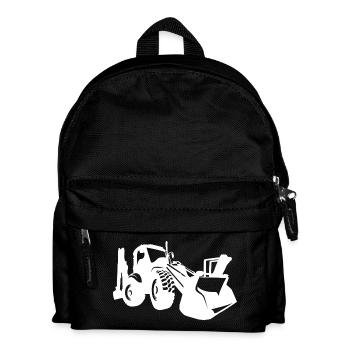 Chargeuse sur pneus d’excavatrice Opérateur d’équipement de construction Silhouette - Sac à dos Enfant - noir - Devant