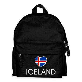Heart with Iceland flag, Icelandic pride - Kids' Backpack - black - Front