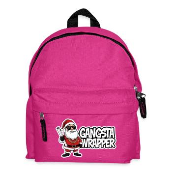 Gangsta Wrapper Santa Weihnachtsdesign - Kinder Rucksack - Fuchsia - Vorne