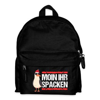 Hamburg Moin Spacken Nordsee Hamburger Möwe Lustig - Kids' Backpack - black - Front
