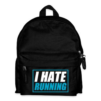 I hate running lustiges Lauf Joggen Läufer - Kinder Rucksack - Schwarz - Vorne