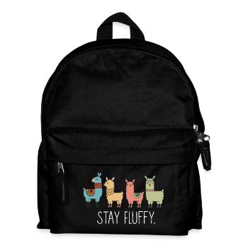 Stay Fluffy Alpaca Illustration - Kids' Backpack - black - Front
