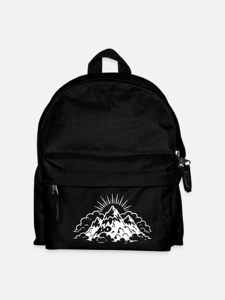 Berge Landschaft Symbol - Kinder Rucksack - Schwarz