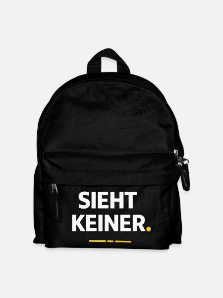 Sieht keiner. – Lustiges Handwerker Shirt - Kinder Rucksack - Schwarz
