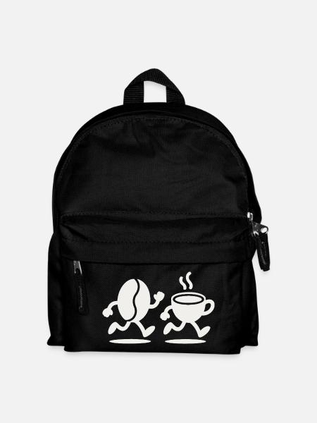 Koffein-Sprint: Bean & Cup Run - Kinder Rucksack - Schwarz