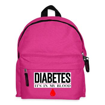Diabetes steht in meinem Blut-Emblem - Kinder Rucksack - Fuchsia - Vorne