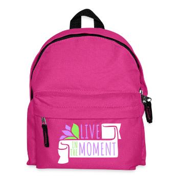 Live In The Moment Achtsamkeit Präsenz Bewusstsein - Kinder Rucksack - Fuchsia - Vorne