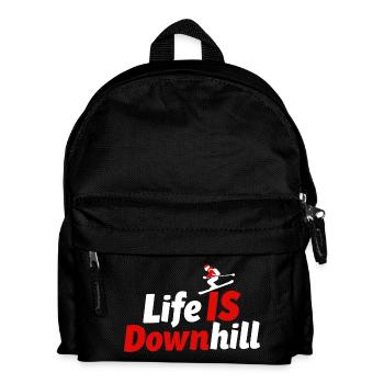 Life is Downhill Skiing Winter Sports Mountains - Kids' Backpack - black - Front