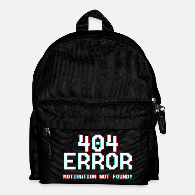 404 Fehler Motiv Glitch-Design - Kinder Rucksack - Schwarz