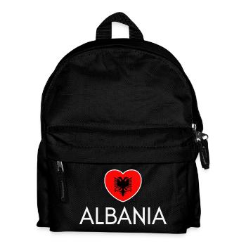 Drapeau de l’Albanie Cœur, j’aime l’Albanie - Sac à dos Enfant - noir - Devant