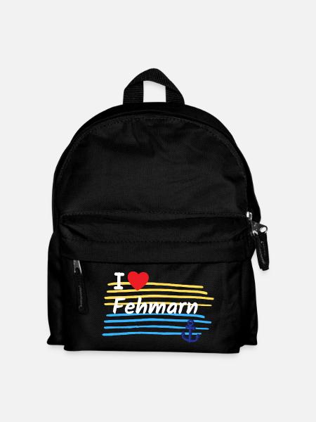 Ich liebe Fehmarn Küstenlook - Kinder Rucksack - Schwarz