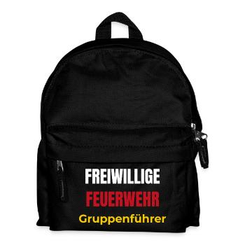Freiwillige Feuerwehr Gruppenführer – Einsatzteam  - Kinder Rucksack - Schwarz - Vorne