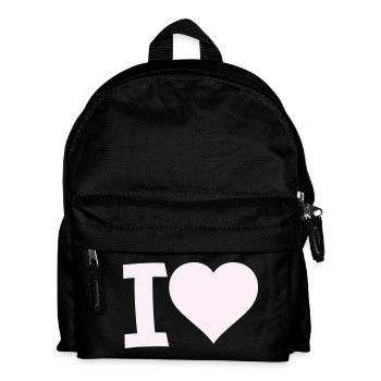 I Love Heart Motif - Kids' Backpack - black - Front