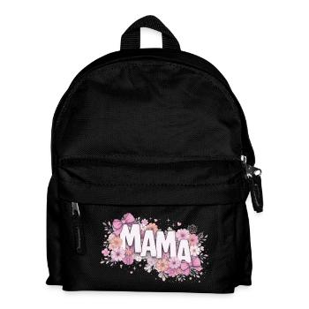 MAMA Pastellblumen und rosa Schleifen | Style Chic - Kinder Rucksack - Schwarz - Vorne