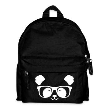 Cute panda with nerd glasses - Kids' Backpack - black - Front