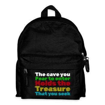 Courage Through Fear: Treasure Quote - Kids' Backpack - black - Front