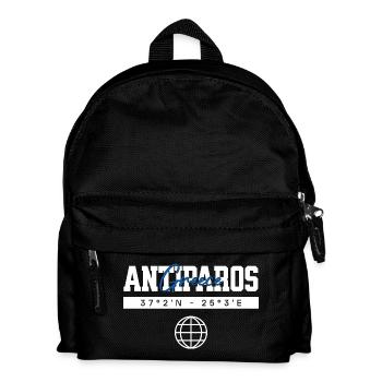 Antiparos Griechenland Koordinaten Reise Souvenir - Kinder Rucksack - Schwarz - Vorne