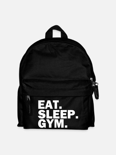 Eat Sleep Gym white - Kids' Backpack - black