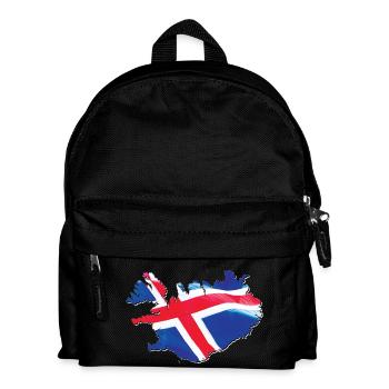 Iceland flag in the Iceland map - Kids' Backpack - black - Front