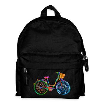 colorful bike, ladies bike, colors bike, ladies bike - Kids' Backpack - black - Front