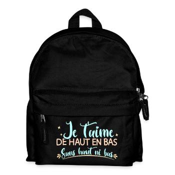 Je t'aime de haut en bas sans haut ni bas mariage - Sac à dos Enfant - noir - Devant