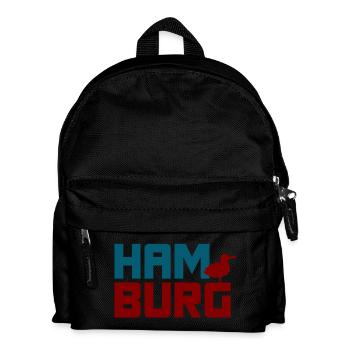 Hamburg Fan Möwe Quote Hansestadt Nordsee - Kinder Rucksack - Schwarz - Vorne