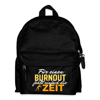 Burnout Zeitdruck - Zeit rennt - Kinder Rucksack - Schwarz - Vorne