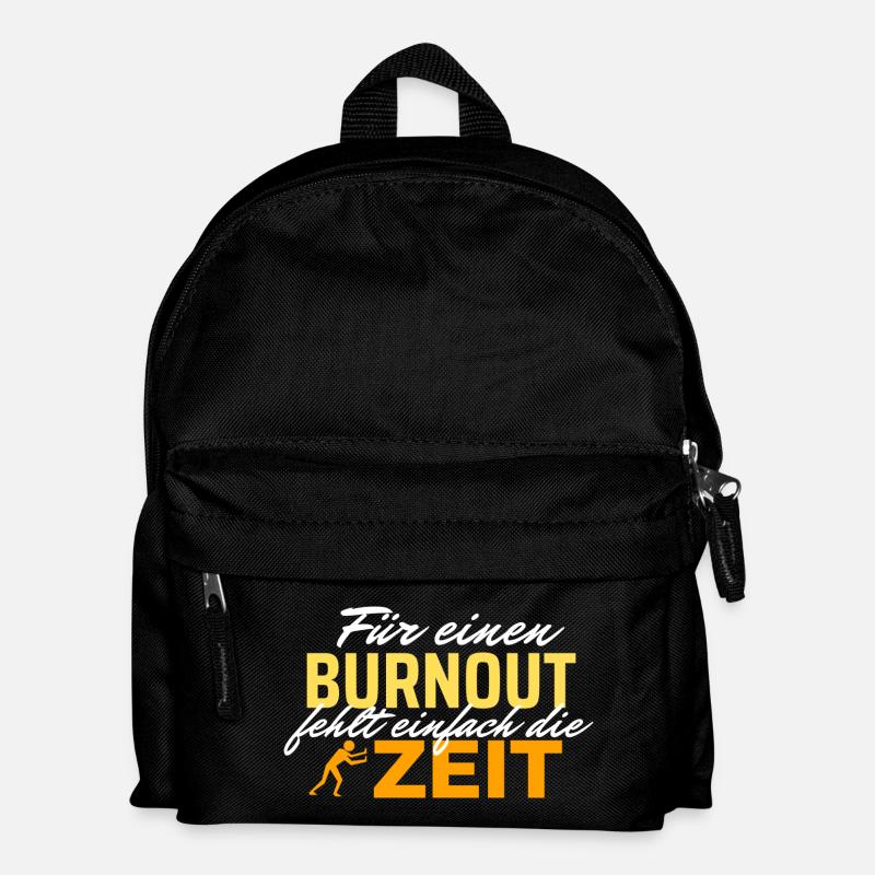 Burnout Zeitdruck - Zeit rennt - Kinder Rucksack - Schwarz
