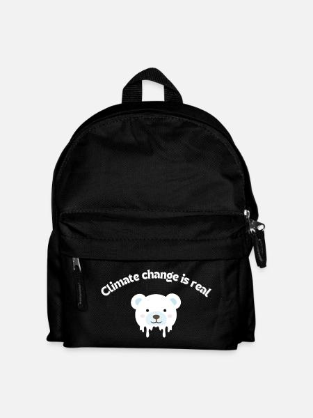 Schmelzender Polarbär Porträt - Kinder Rucksack - Schwarz