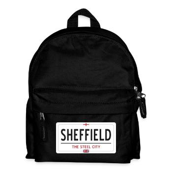 Ortsschild Sheffield - Kinder Rucksack - Schwarz - Vorne