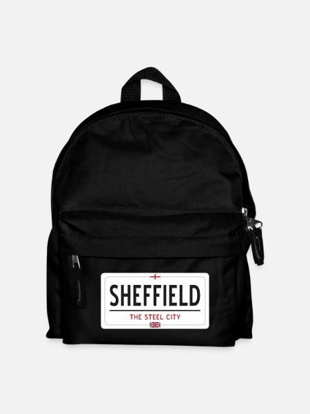 Ortsschild Sheffield - Kinder Rucksack - Schwarz
