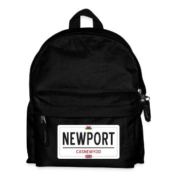 Ortsschild von Newport - Kinder Rucksack - Schwarz - Vorne