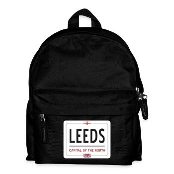 Ortsschild von Leeds - Kinder Rucksack - Schwarz - Vorne
