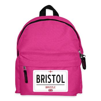 Ortsschild von Bristol - Kinder Rucksack - Fuchsia - Vorne