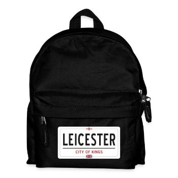 Ortsschild von Leicester - Kinder Rucksack - Schwarz - Vorne