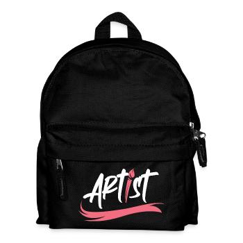 artist brush logo icon artist illustration - Kids' Backpack - black - Front