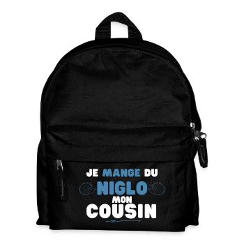 Niglo Cousin : Humour Hérisson Bleu - Sac à dos Enfant - noir - Devant