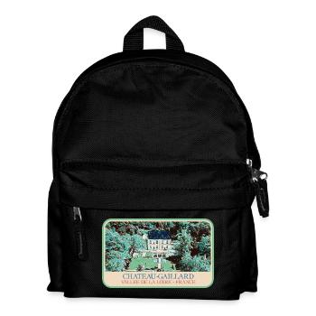 Illustration Château-Gaillard, Loire-Tal - Kinder Rucksack - Schwarz - Vorne