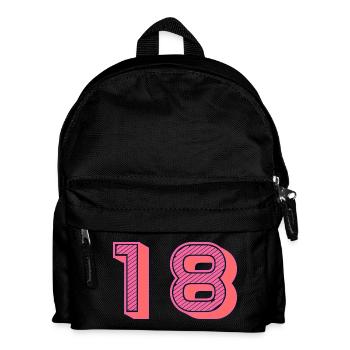 18. 18 JAHRE ALT. 18. JAHRESTAG. 18. GEBURTSTAG. - Kinder Rucksack - Schwarz - Vorne