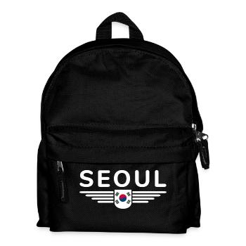 Seoul Fan T-Shirt for Korea Lovers - Kids' Backpack - black - Front