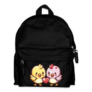 Huhn Paar Liebe Valentinstag - Kinder Rucksack - Schwarz - Vorne