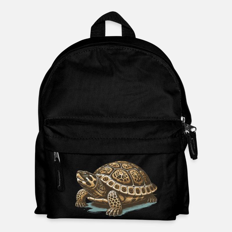 Schildkröte - Kinder Rucksack - Schwarz