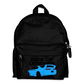 Neonblauer Sportwagen Silhouette - Kinder Rucksack - Schwarz - Vorne