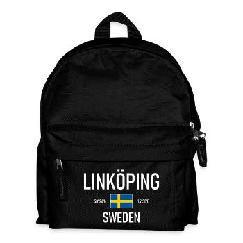 Linköping - Sweden - Sverige Flag Coordinates - Kids' Backpack - black - Front