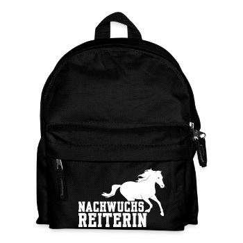 Geschenkidee Pferde Pferd Reiten Hobby Spruch - Kinder Rucksack - Schwarz - Vorne
