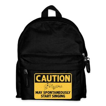 Caution May Spontaneously Start Singing Singer Kar - Kinder Rucksack - Schwarz - Vorne