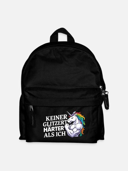 Härter als ich – Einhorn Kraftdesign - Kinder Rucksack - Schwarz