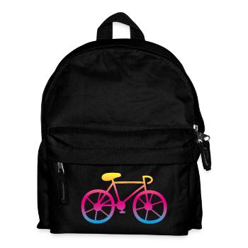 Fahrrad Bike Farbe Regenbogen Rad Radsport Tour - Kinder Rucksack - Schwarz - Vorne