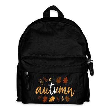 Automne – lettrage à la main avec des feuilles d’automne. - Sac à dos Enfant - noir - Devant